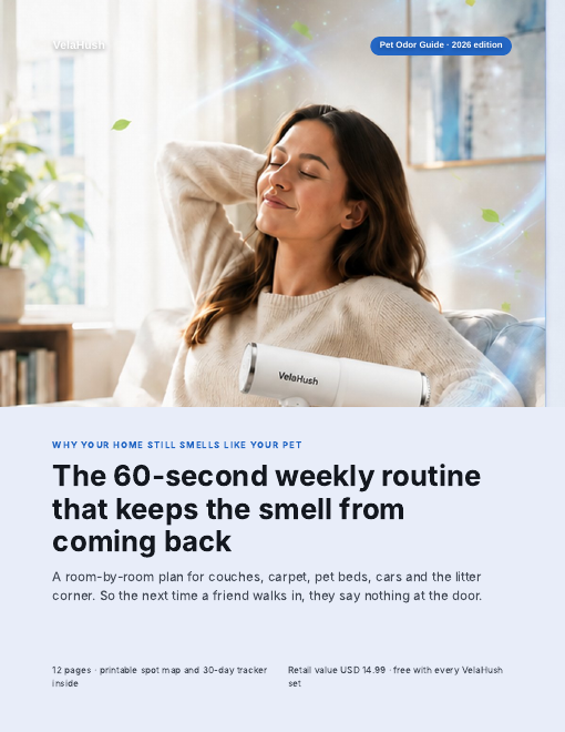 The VelaHush Pet Odor Guide cover
