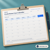 Fresh Home Care Calendar printable PDF